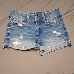 Denim Distressed Girls Shorts